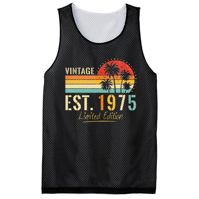 48 Years Old Vintage Est 1975 Limited Edition 48th Birthday Mesh Reversible Basketball Jersey Tank