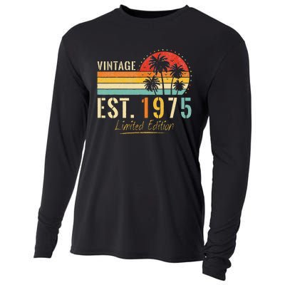 48 Years Old Vintage Est 1975 Limited Edition 48th Birthday Cooling Performance Long Sleeve Crew