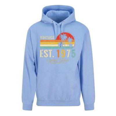 48 Years Old Vintage Est 1975 Limited Edition 48th Birthday Unisex Surf Hoodie