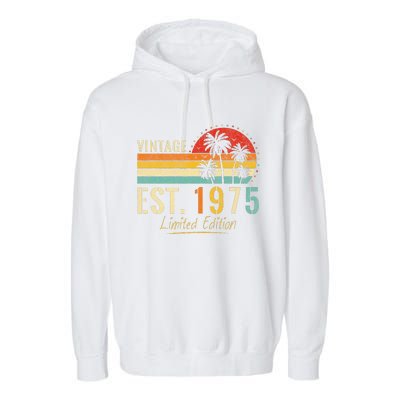 48 Years Old Vintage Est 1975 Limited Edition 48th Birthday Garment-Dyed Fleece Hoodie