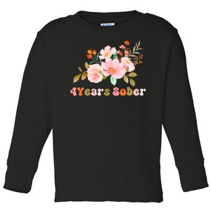 4 Years Sober Gift Sober Anniversary Gift Sobriety Gift Recovery Soberversary Toddler Long Sleeve Shirt