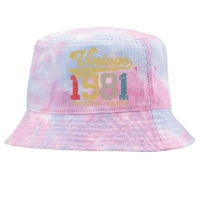 42 Years Vintage 1981 Retro 42th Birthday Tie-Dyed Bucket Hat