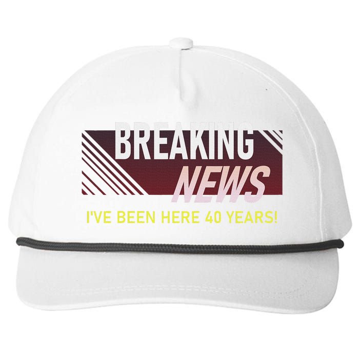 40 Year Work Anniversary 40th Employee Appreciation Snapback Five-Panel Rope Hat