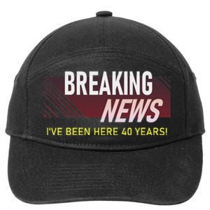 40 Year Work Anniversary 40th Employee Appreciation 7-Panel Snapback Hat