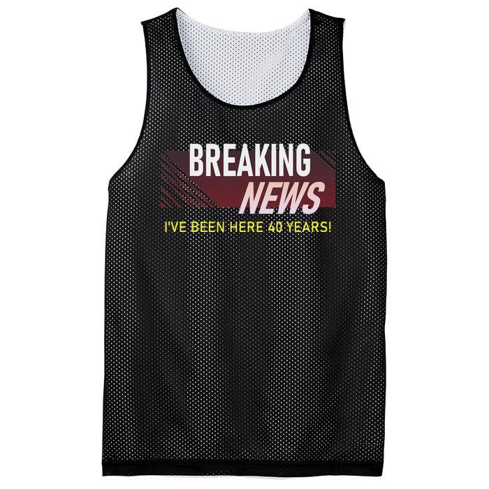 40 Year Work Anniversary 40th Employee Appreciation Mesh Reversible Basketball Jersey Tank