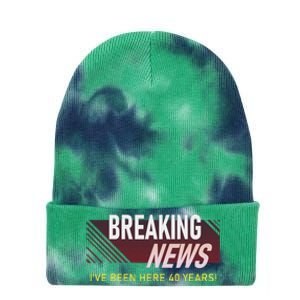 40 Year Work Anniversary 40th Employee Appreciation Tie Dye 12in Knit Beanie