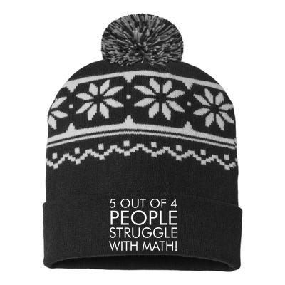 5 Out Of 4 People Struggle With Math USA-Made Snowflake Beanie