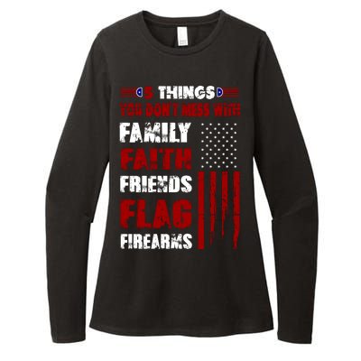 5 Things You Do Not Mess With Pro America Womens CVC Long Sleeve Shirt