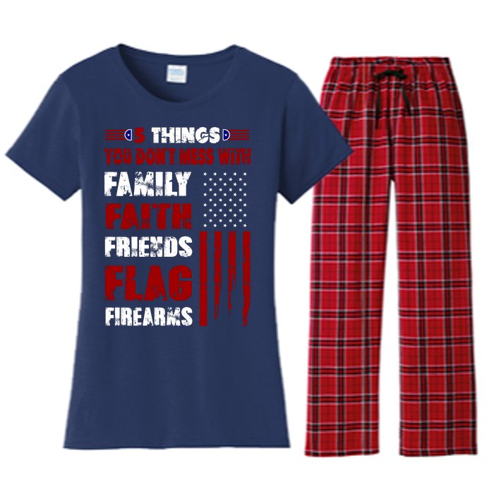 5 Things You Do Not Mess With Pro America Women's Flannel Pajama Set