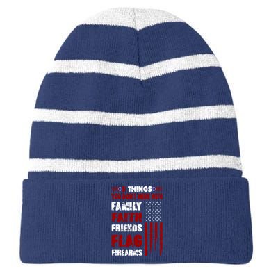 5 Things You Do Not Mess With Pro America Striped Beanie with Solid Band