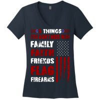 5 Things You Do Not Mess With Pro America Women's V-Neck T-Shirt