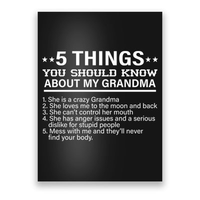 5 Things You Should Know About My Crazy Grandma Poster