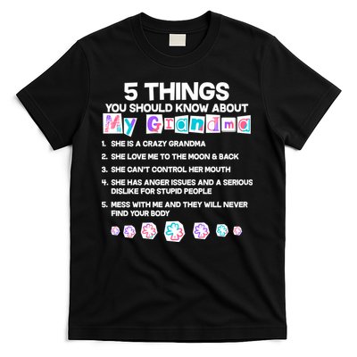 5 Things You Should Know About My Grandma T-Shirt