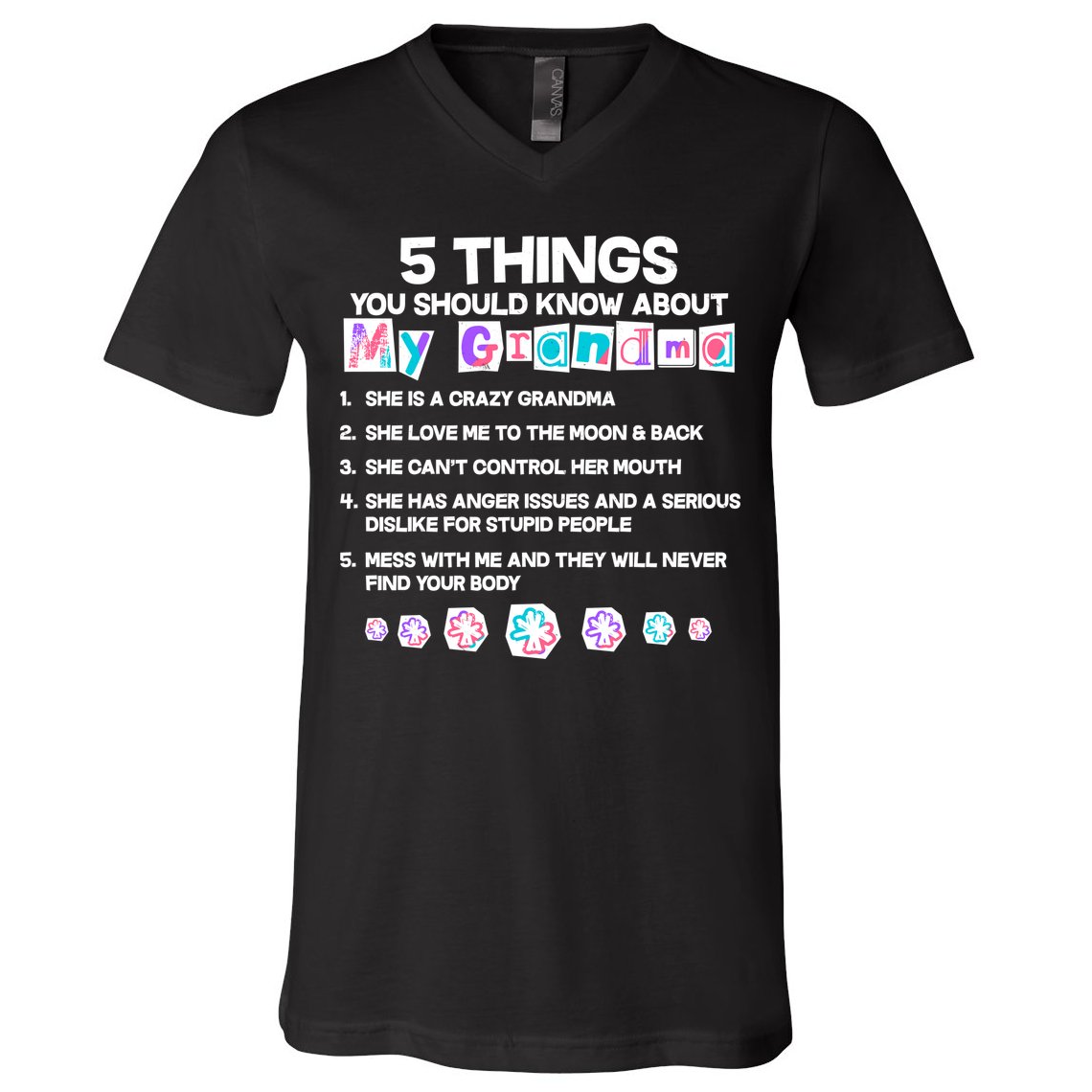 5 Things You Should Know About My Grandma V-Neck T-Shirt