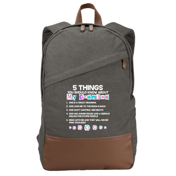 5 Things You Should Know About My Grandma Cotton Canvas Backpack