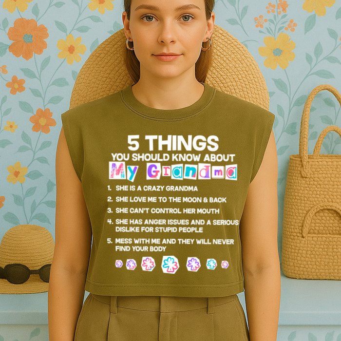 5 Things You Should Know About My Grandma Garment-Dyed Women's Muscle Tee
