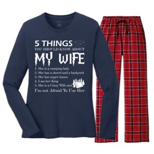 5 Things You Should Know About My Wife Women's Long Sleeve Flannel Pajama Set 