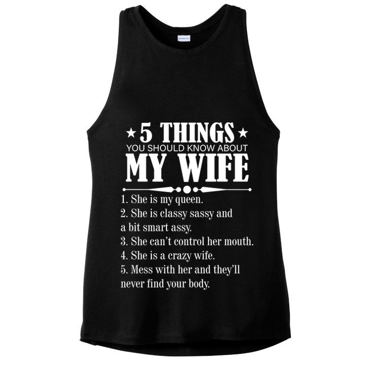 5 Things You Should Know About My Wife Funny Ladies PosiCharge Tri-Blend Wicking Tank