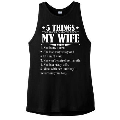 5 Things You Should Know About My Wife Funny Ladies PosiCharge Tri-Blend Wicking Tank