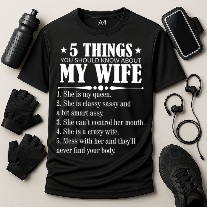 5 Things You Should Know About My Wife Funny Cooling Performance Crew T-Shirt