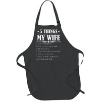 5 Things You Should Know About My Wife Funny Full-Length Apron With Pockets