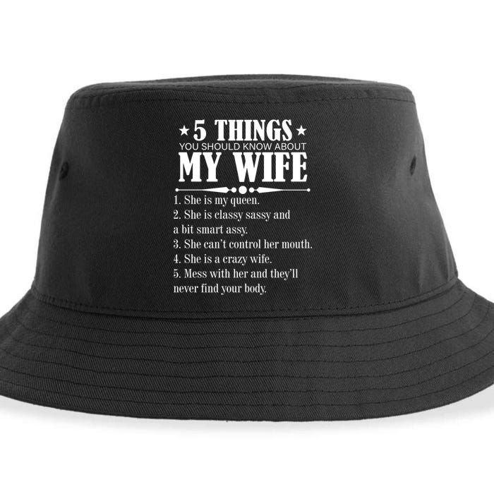 5 Things You Should Know About My Wife Funny Sustainable Bucket Hat