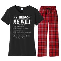 5 Things You Should Know About My Wife Funny Women's Flannel Pajama Set