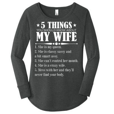 5 Things You Should Know About My Wife Funny Women's Perfect Tri Tunic Long Sleeve Shirt