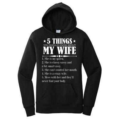 5 Things You Should Know About My Wife Funny Women's Pullover Hoodie