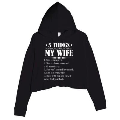 5 Things You Should Know About My Wife Funny Crop Fleece Hoodie