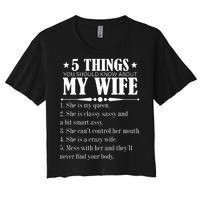 5 Things You Should Know About My Wife Funny Women's Crop Top Tee