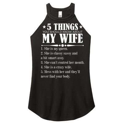 5 Things You Should Know About My Wife Funny Women's Perfect Tri Rocker Tank