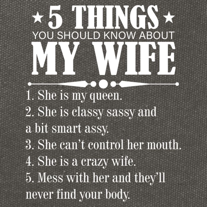 5 Things You Should Know About My Wife Funny Cotton Canvas Backpack