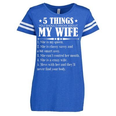 5 Things You Should Know About My Wife Funny Enza Ladies Jersey Football T-Shirt