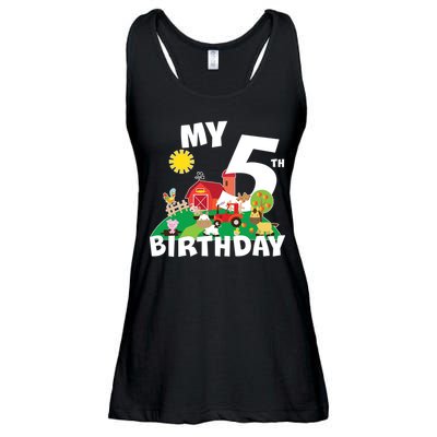 5 Year Old Farm My 5th Birthday Ladies Essential Flowy Tank