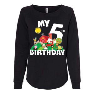 5 Year Old Farm My 5th Birthday Womens California Wash Sweatshirt