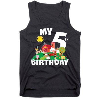 5 Year Old Farm My 5th Birthday Tank Top