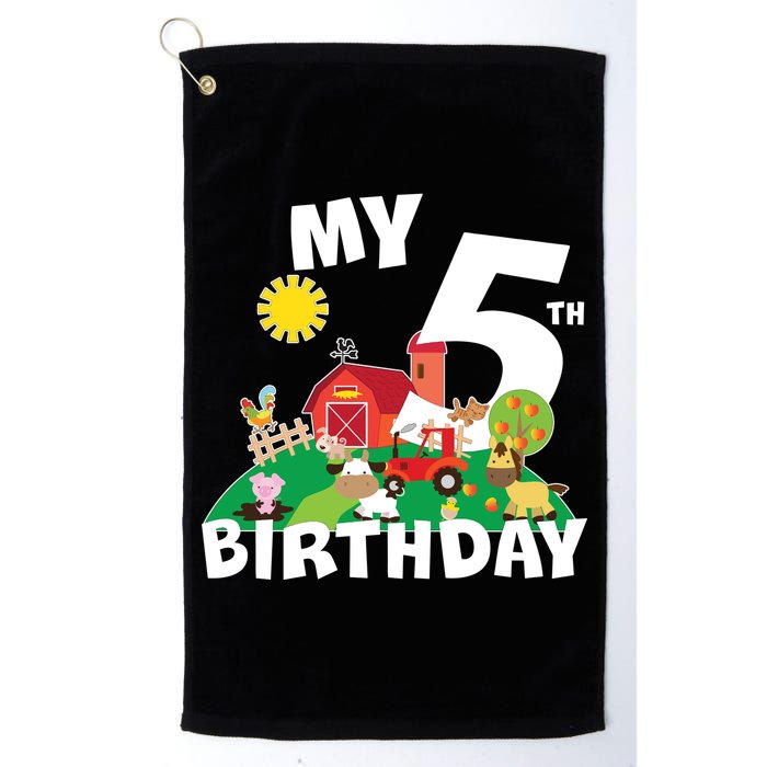 5 Year Old Farm My 5th Birthday Golf Towel
