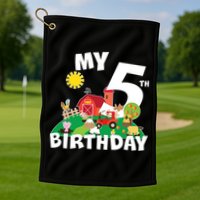 5 Year Old Farm My 5th Birthday Golf Towel