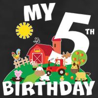 5 Year Old Farm My 5th Birthday Golf Towel
