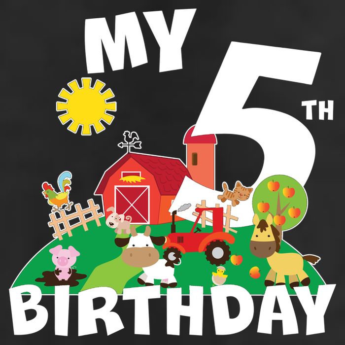 5 Year Old Farm My 5th Birthday Golf Towel