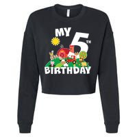 5 Year Old Farm My 5th Birthday Cropped Pullover Crew