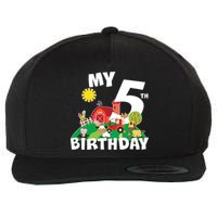5 Year Old Farm My 5th Birthday Wool Snapback Cap