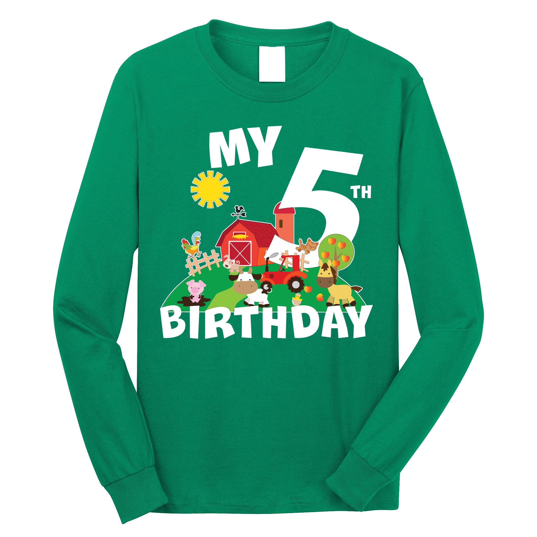 5 Year Old Farm My 5th Birthday Long Sleeve Shirt