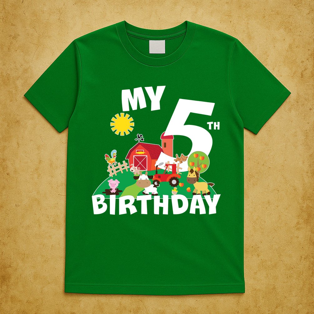 5 Year Old Farm My 5th Birthday T-Shirt