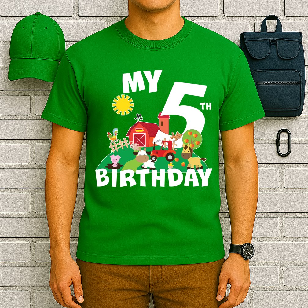 5 Year Old Farm My 5th Birthday T-Shirt