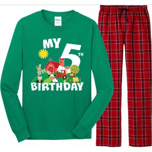 5 Year Old Farm My 5th Birthday Long Sleeve Pajama Set