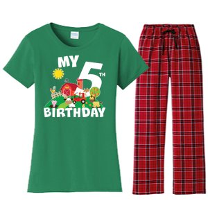 5 Year Old Farm My 5th Birthday Women's Flannel Pajama Set