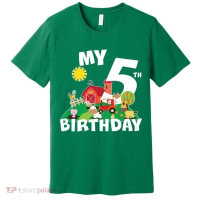 5 Year Old Farm My 5th Birthday Premium T-Shirt