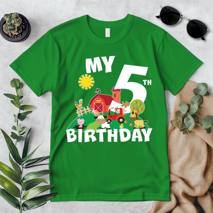 5 Year Old Farm My 5th Birthday Premium T-Shirt